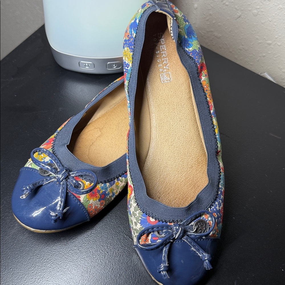 Colorful Floral Ballet Flats with Bow